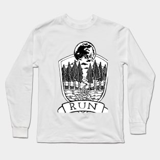 Run Forever - Moon Emblem Long Sleeve T-Shirt